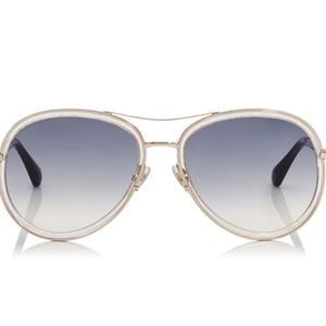 Jimmy Choo Glitter and Metal Aviator Sunglasses